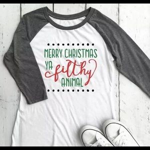Merry Christmas Ya Filthy Animal Long Sleeve Tee